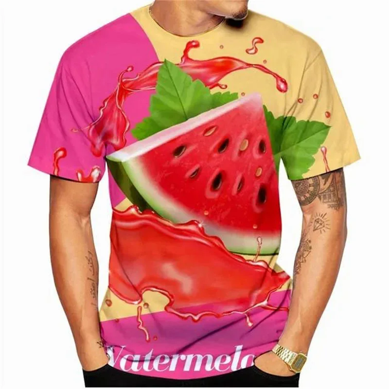 Fashion-Watermelon-Graphics-T-shirt-Summer-Trend-Short-Sleeve-Funny ...