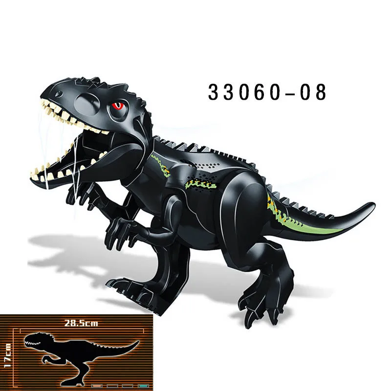 1Pc Big Jurassic Dinosaur Mini T-Rex Carnotaurus Baryonyx Stygimoloch Velociraptor Ankylosaurus Building Brick Toy For Children melissa and doug stacking blocks Blocks