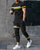 3D Printed Short Sleeve Suit Autumn Men Tracksuit Set Jogger Clothing For Man Casual Tshirts+Trousers 2 Piece Outfits Streetwear 6