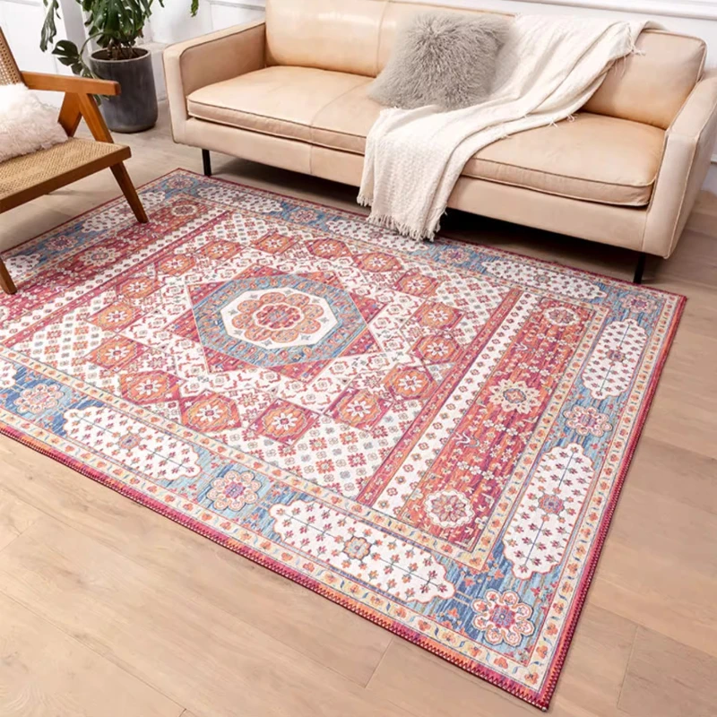Living Room Carpet Retro Persian Bedroom Bedside Rug Foldable Machine Washable Large Area Sofa Coffee Table Mat Ковер 양탄자 Tapete