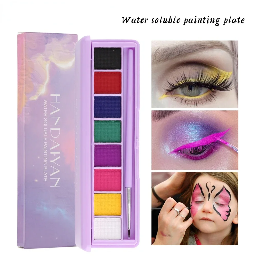 Eyeliner Attivato Dall'Acqua Eyeshadow Palette Uv Light Neon Reactive Eyeliner Pen Glow In Dark Eye Makeup Pigment Blue 8/9Color/Box