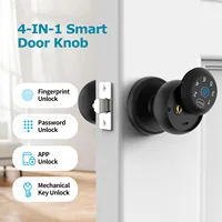 Viladepot Ball-Shaped Smart Lock Fingerprint, App-Controlled, Passcode, and Electronic Touchscreen Keypad Door Lock Smart Handle - Image 2