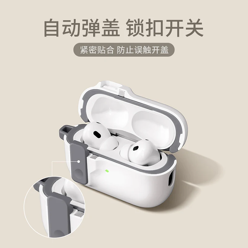 Protective Case For Airpods 4 Cover Luxury Earphone Cover Case For Apple Airpodspro2 3Air Pods Pro Shockproof Sleve With Hook  2