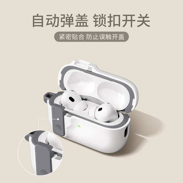 Protective Case For Airpods 4 Cover Luxury Earphone Cover Case For Apple Airpodspro2 3Air Pods Pro Shockproof Sleve With Hook  2
