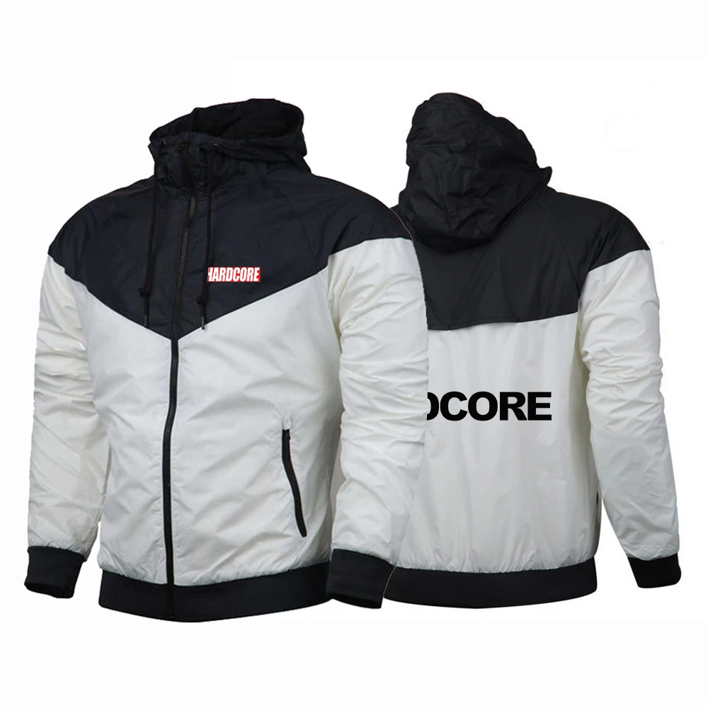 Hardcore Men Spring and Autumn Casual Thin Five-Color Windbreaker Windproof Fashion Color Matching Designe Printing Coats Tops 3