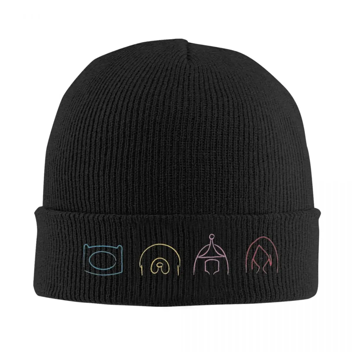 Adventured Time Beanie-Mützen, Y2K, coole Mützen, weiblich, männlich, Hippie-Strickmütze, Winter-Grafik, Kopfwickel-Beanie-Mütze