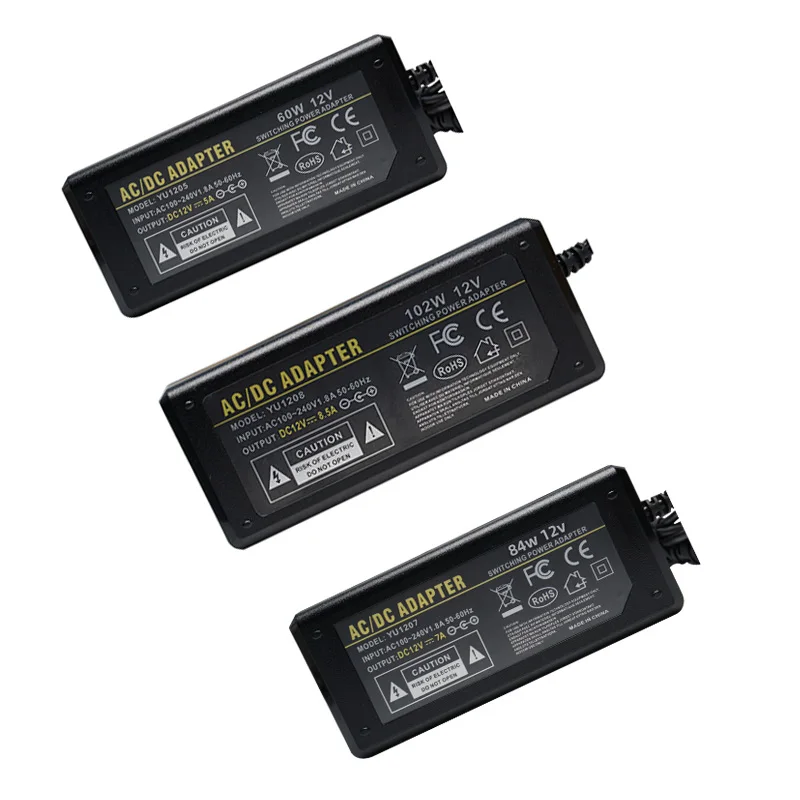 DC 12V Power Supply Adapter AC 100V-230V 5A 7A 8.5A Converter Adapter Universal Power EU US AU UK plug