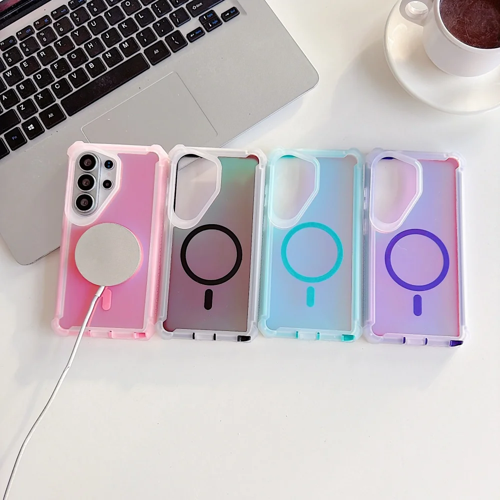 Magnetic Aurora Gradient Airbag Protective Shockproof Phone Case