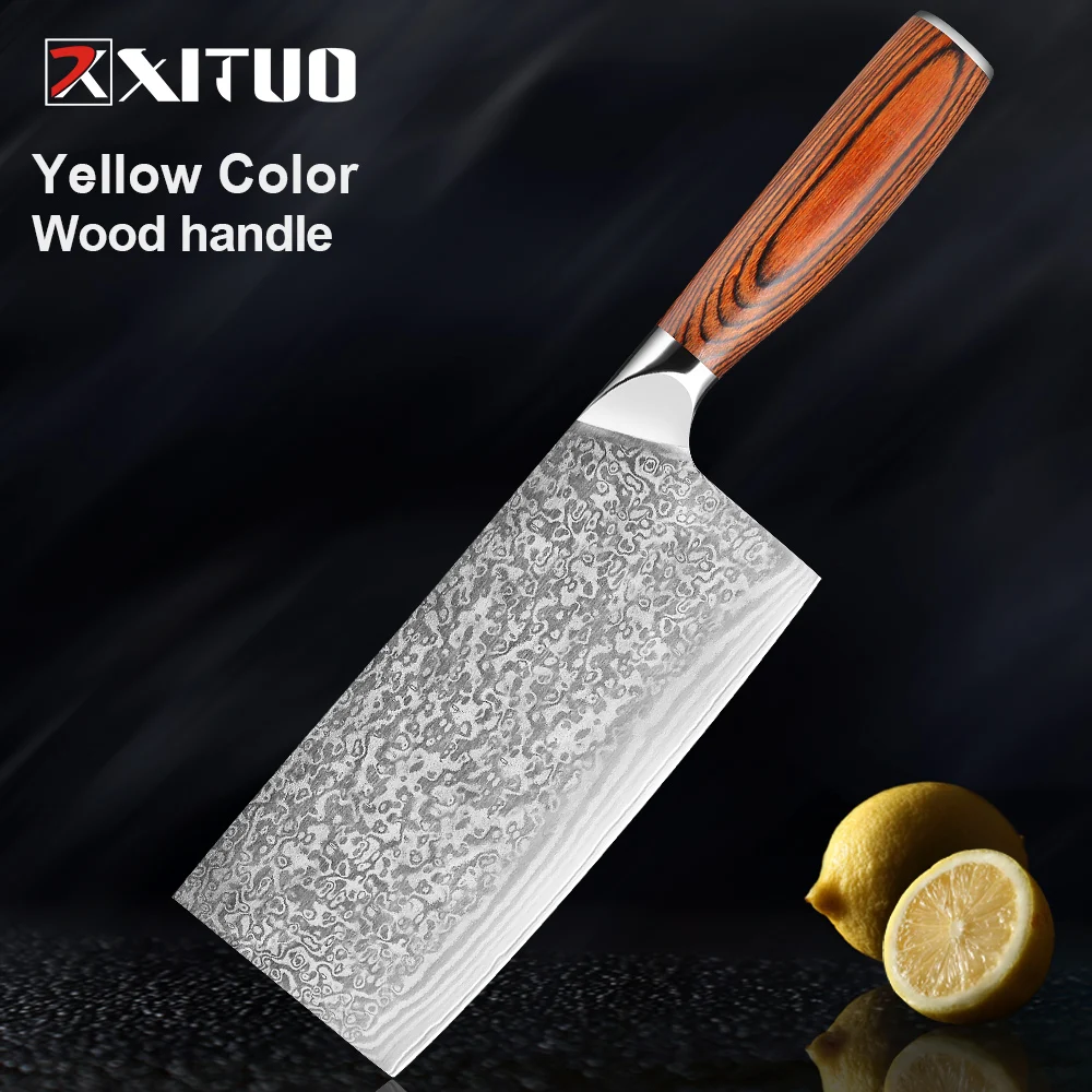 DENGJIA Heavy Duty Cleaver 7.5 Inch Chinese Bone Chopper Knife with Full  Tang Handle Vegetable Knife and Meat Cleaver - AliExpress