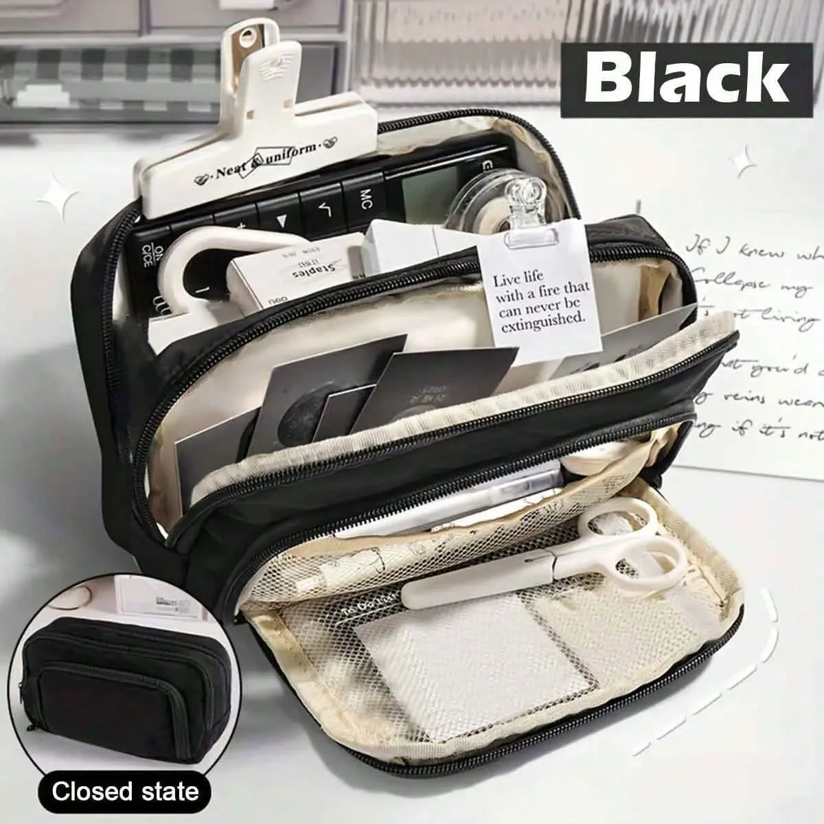 مقلمة Kawaii مكونة من 3 طبقات حقيبة أقلام لطيفة ذا...