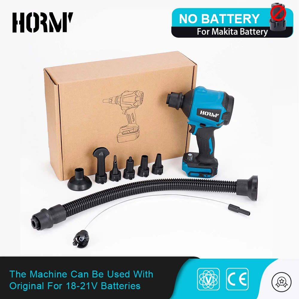 

Hormy Cordless Electric Air Blower Blowing Suction All-copper High Power Cleanner Dust Handeld Power Tool For Makita 18V Battery