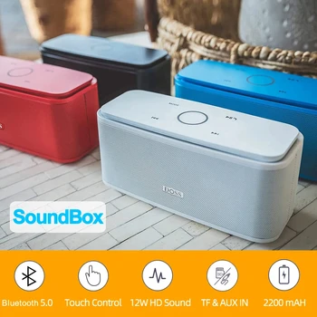 DOSS Bluetooth Speaker SoundBox, Touch Control Sound Box, 12W HD Sound, IPX5 Waterproof, Built-in Mic Hand Free Portable Speaker 2