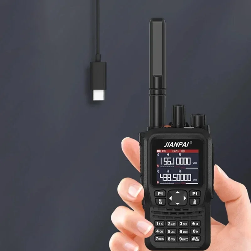 JP8800 Plus Ham Transceiver GPS Bluetooth Program Multiband Air Band Receiver USB Type-C Charge Two Way Radio Communication