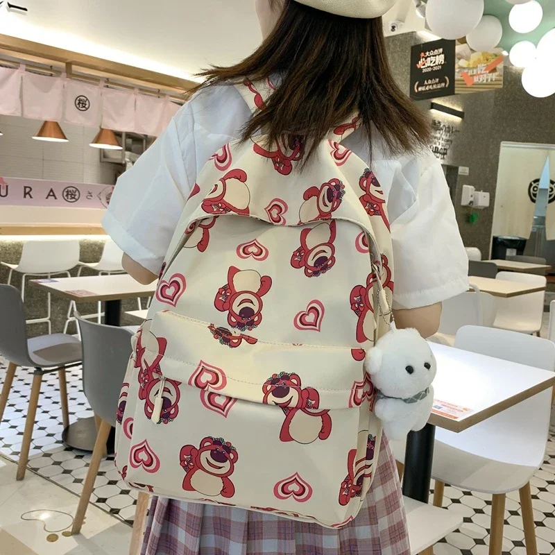 Sanrio New Strawberry Bear Student Schoolbag Cute Cartoon zaino leggero impermeabile di grande capacità