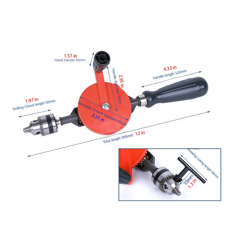 Multifunction Wood Drills Hand Drill Hole Punching Screwdriver Hand Tools Drill With Countersink Drill Chuck  Woodworking Tool