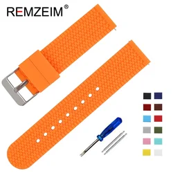 Silicone Quick Release Watch Band Replacement Strap - 24mm (Orange)