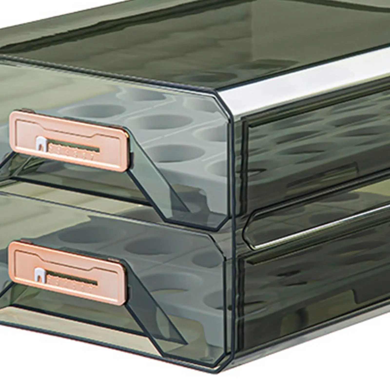 Refrigerator Egg Holder Large Capacity Fridge Bin Clear Stackable Egg Tray Storage Box Acrylic for Kitchen Cabinet Countertop