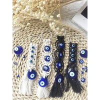 Macrame Wall Hanging Handmade Tapestry Nazar Decoration Turkish Evil Eye Keychain Pendant for Home Car Rearview Mirror  Gift 1