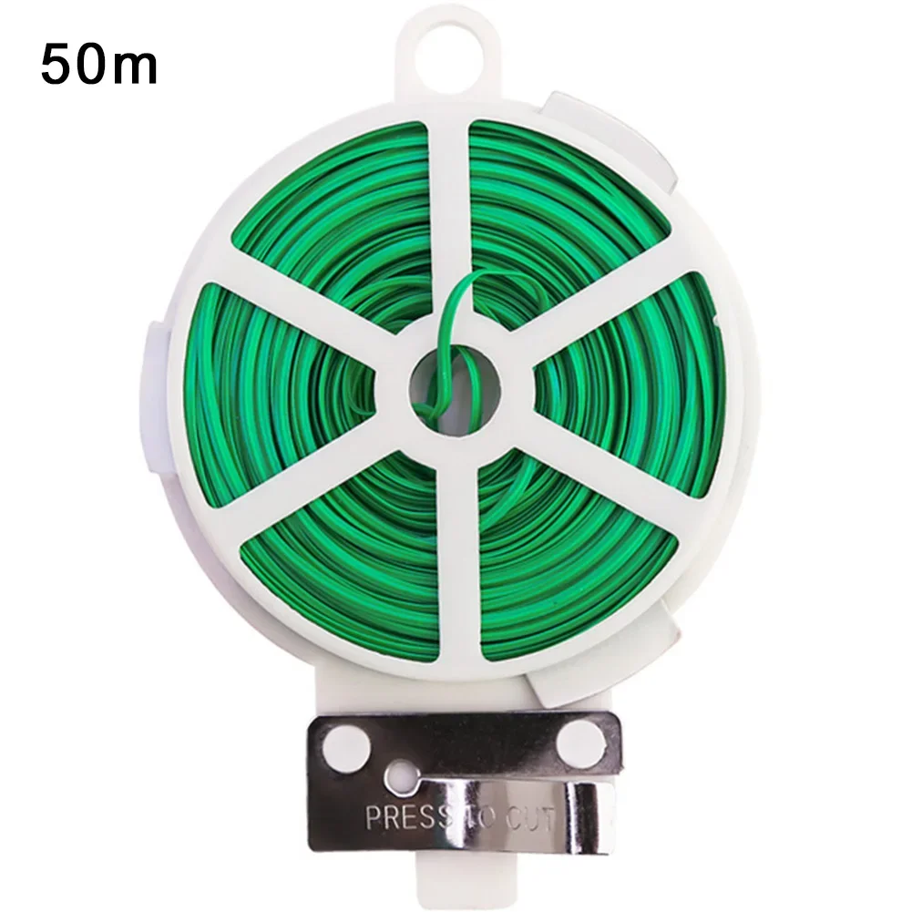 Coate String Fixed Rope Coiled Wire Garden Ties Iron Wire Steel Pipe Fittings Cut Plant Ties 20/30/50/100M