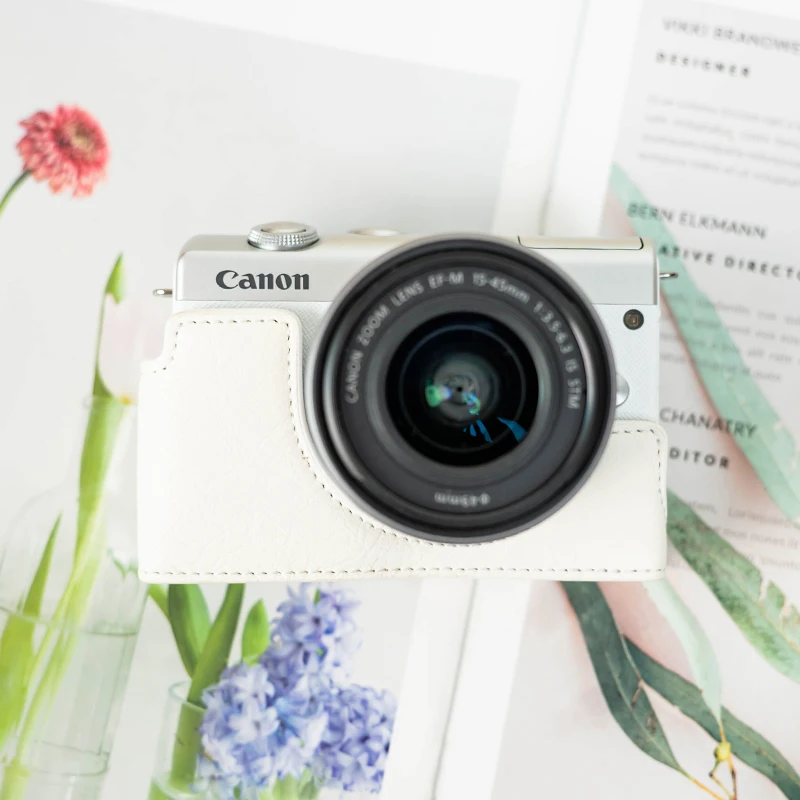 

Suitable for Canon M200 Camera Protective Cover Pu Mirrorless Camera Bag M50ii Base Shell Accessories