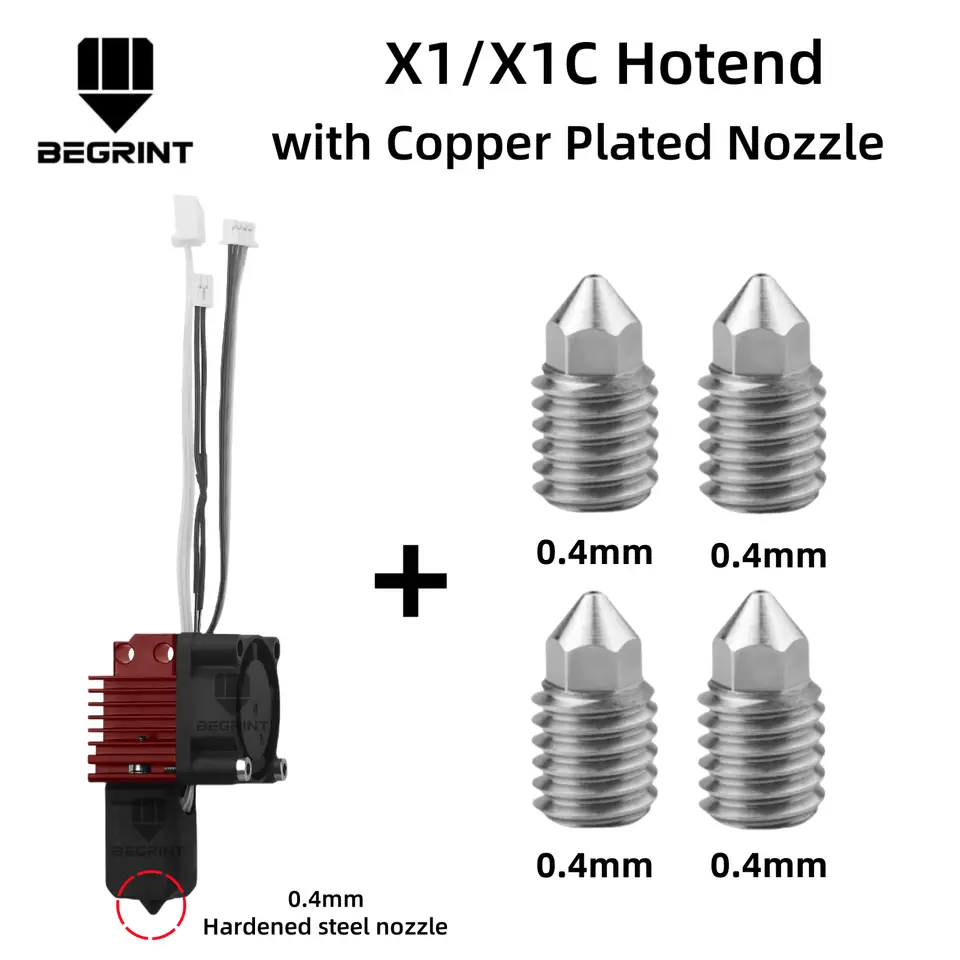Complete Hotend Assembly Hotend For Bambu Lab X1 X1C P1P P1S with Fan Upgrade 2.0 with Nozzle Complete Bamboo Lab X1 Carbon image 21