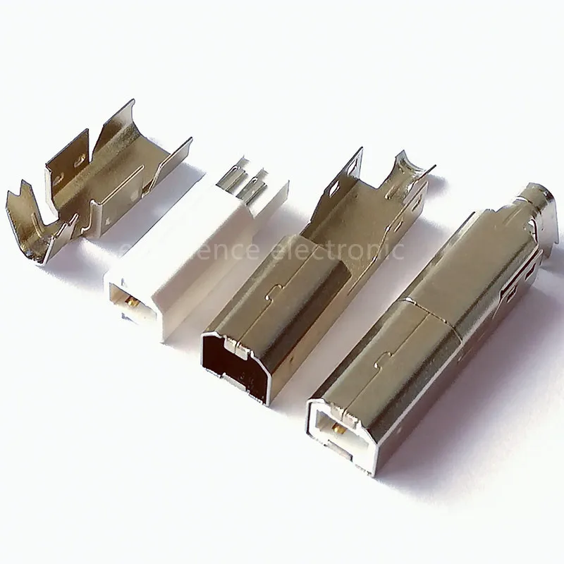 

10Pcs USB 2.0 Type-B 4-Pins Male Plug Socket Soldering Connectors For DIY