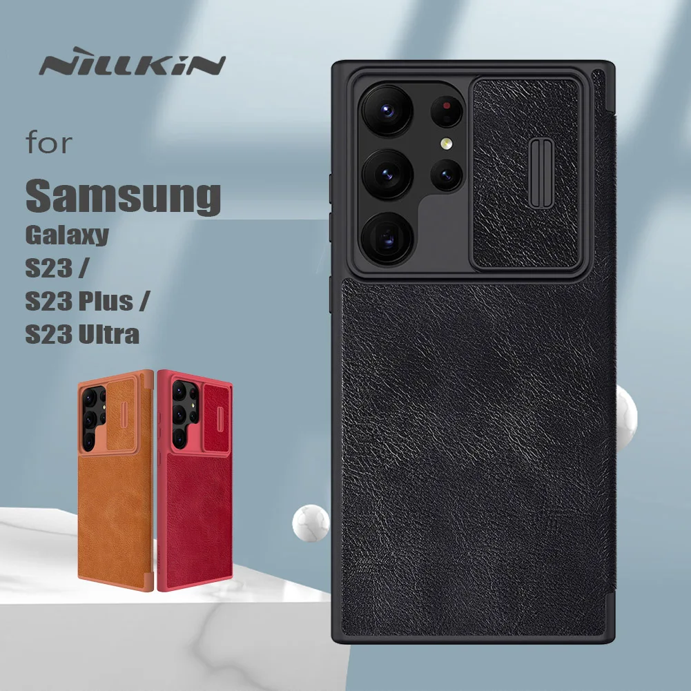 

Ультратонкий кожаный чехол-книжка для Samsung Galaxy S23