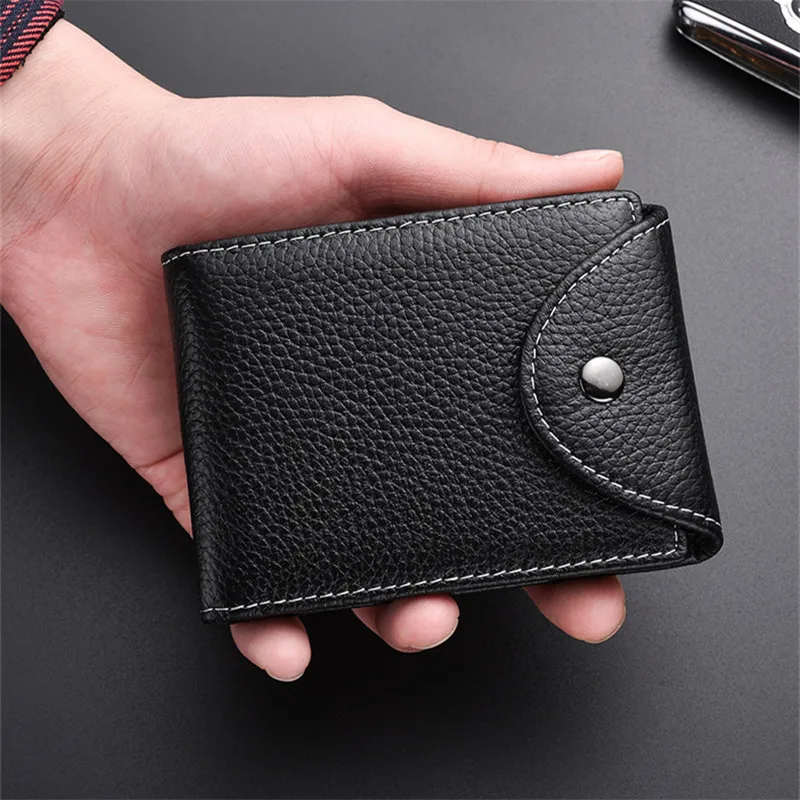 Black Driver's License Leather Case with Buckle Genuine Slim Wallet Bank Credit Card Cover Multi Slot Mini Purse for Man leather wallet wallet card holder card holder credit card holder card wallet