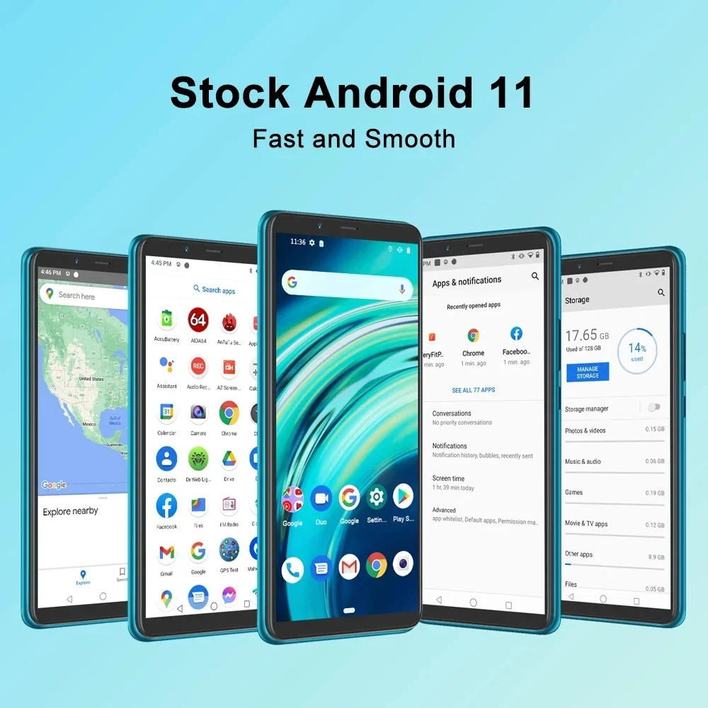 Cubot Note 9 Smartphones Android 11 Dual SIM 5.99 Inch 3GB RAM+32GB ROM Mobile Phone Triple Camera 5900mAh Octa Core Cell Phone