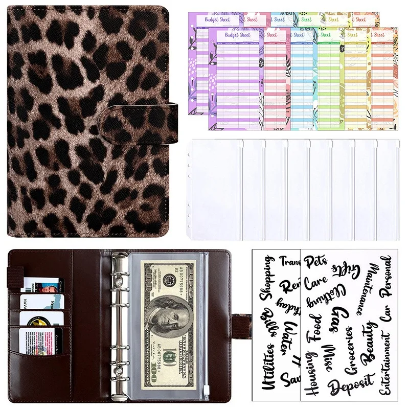 A6 PU-Leder-Budgetordner mit Geldumschlägen, Taschen, Reißverschluss, kleiner französischer Budgetbeutel-Ordner zum Geldsparen, Planer-Organizer – Detail 17