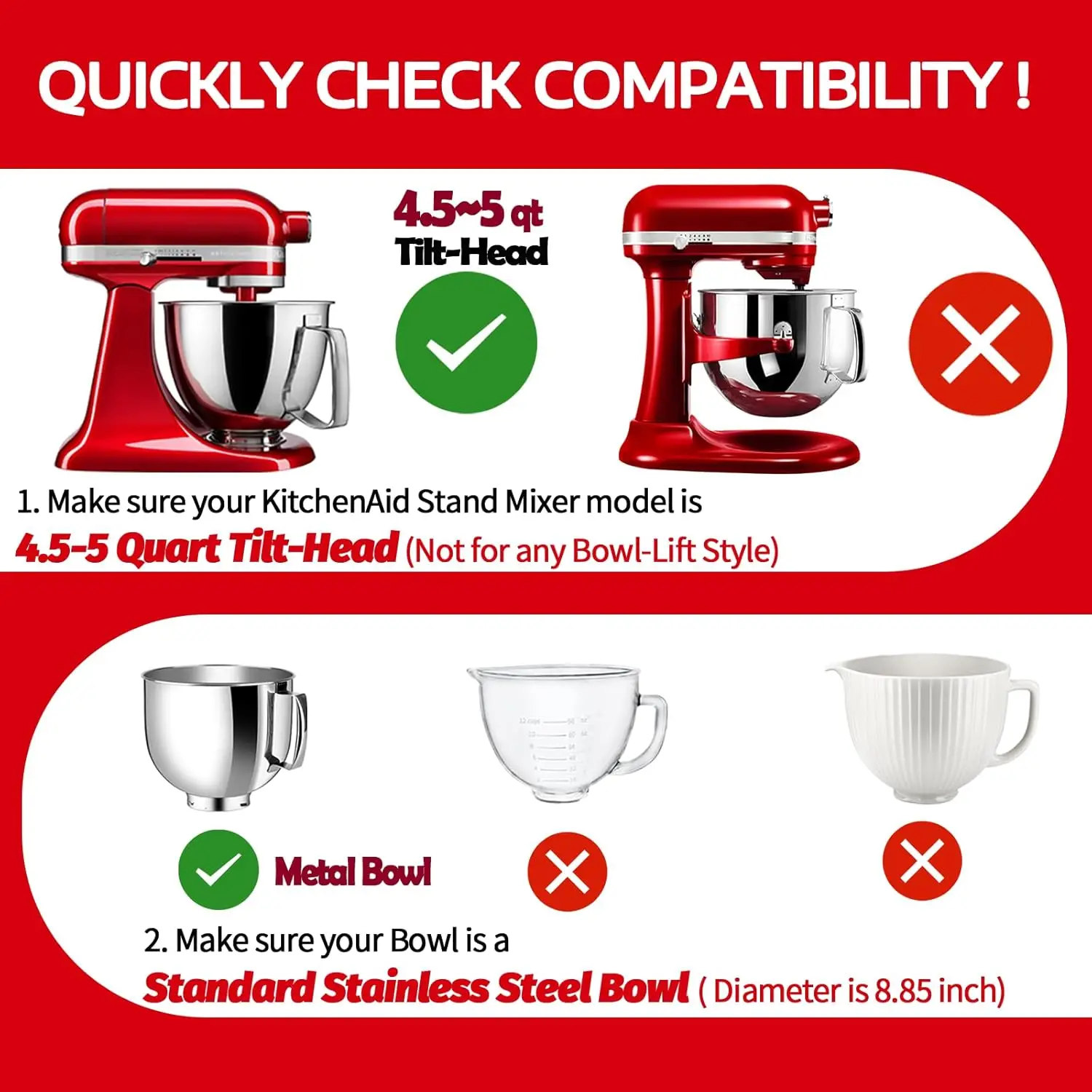 Pouring Shield for KitchenAid 4.5-5QT Mixer Bowl Splash Guard KitchenAid Tilt-Head Stand Transparent Replacement Tools Accessory