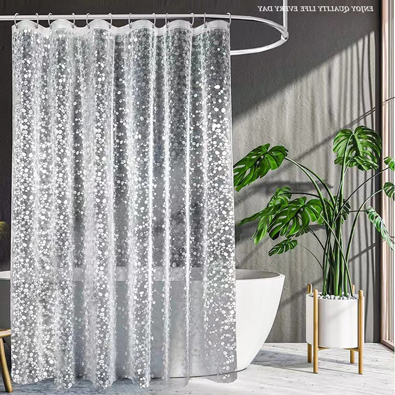 PEVA shower curtain, transparent shower curtain lining, waterproof curtain for bathroom, shower, water cube, 180 x 180 cm