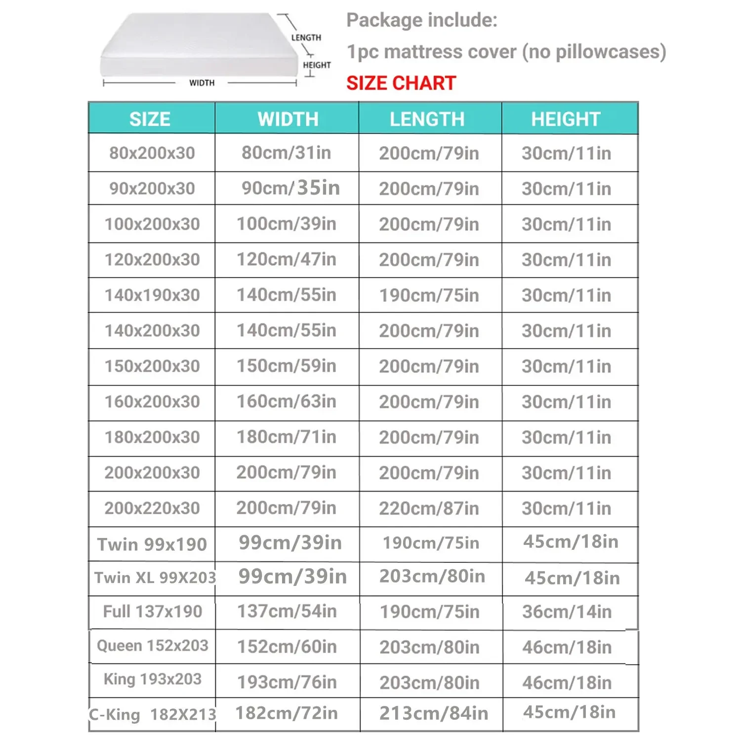 100% Waterproof Mattress Covers Protector Adjustable Non-slip Bed Fitted Sheet With Elastic Band for Queen King 90/120/160/200 6