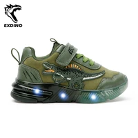 EXDINO Dinosaur Little Kids Spring Autumn LED Light Up Shoes Children Spinosaurus Boys Glowing Casual Sports Sneakers Non-slip 1