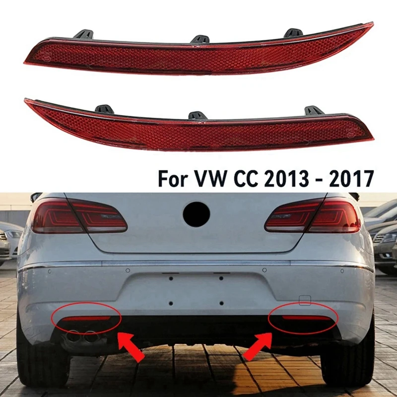Anti Tailgating False Light Decorative Strip Car Rear Bumper Light Bar 35D945105A 35D945106A For VW Passat CC 2013-