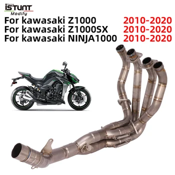 Motorcycle Exhaust Escape Moto Titanium alloy Front Link Pipe Slip On For Kawasaki Z1000 Ninja 1000 2010-2020 Z1000 SX 2010-2020
