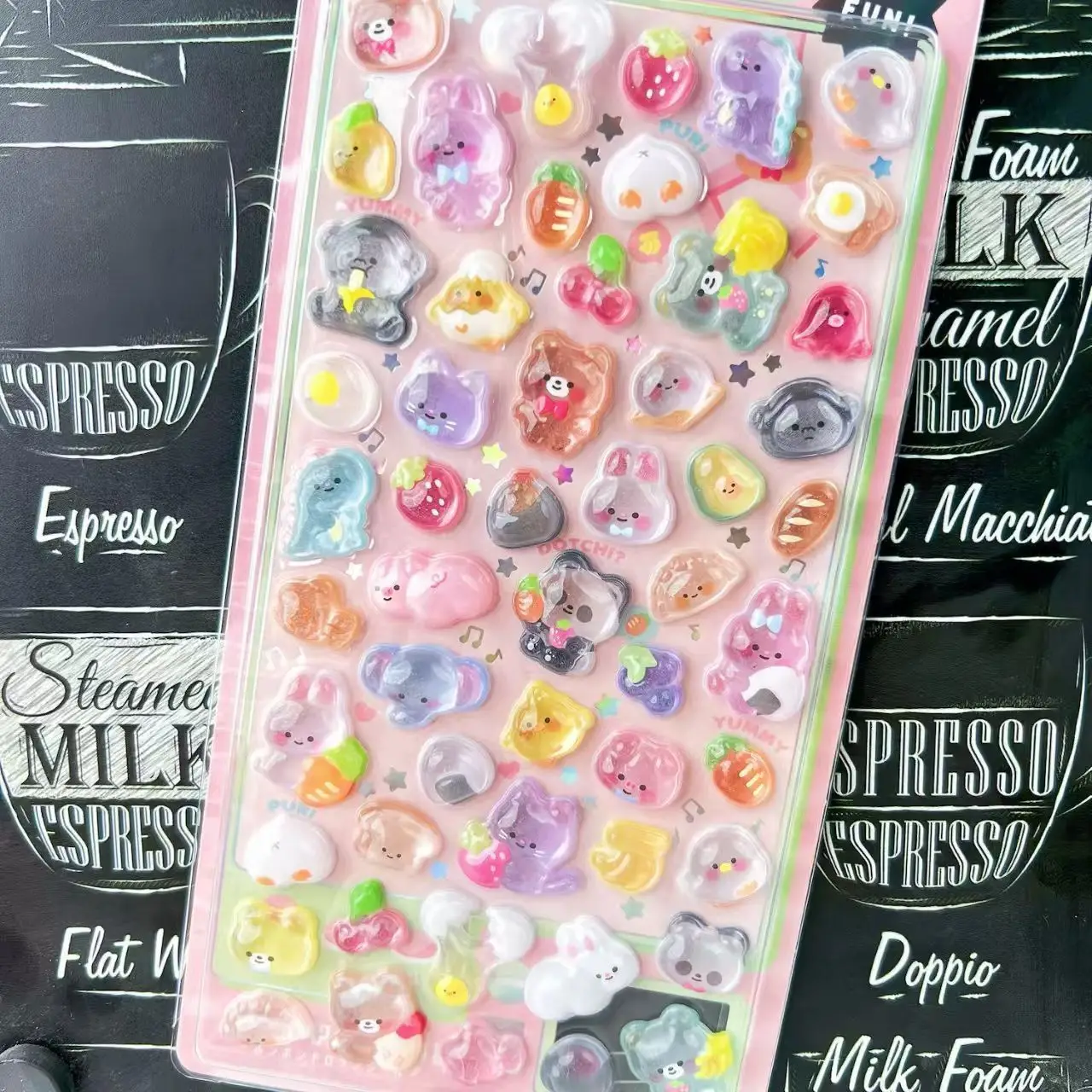 Mini adesivos coloridos 3d de gelatina, adesivos de animais de desenho animado kawaii, à prova d'água, decoração diy para capa de telefone, bagagem, notebook, adesivos infantis