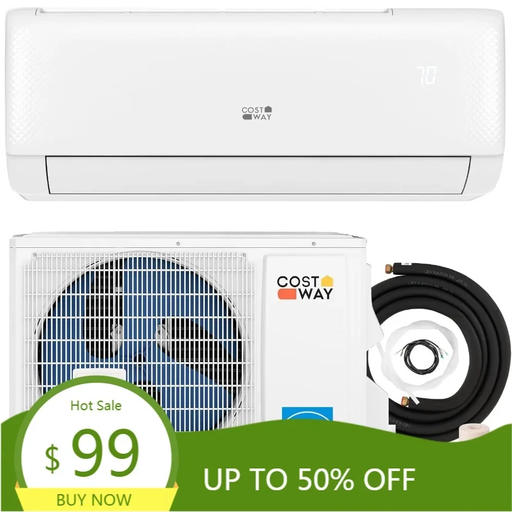 12,000 btu mini split air conditioner, with heat pump, energy star, 21 seer2 inverter, 24h timer, auto clean, remote control fo