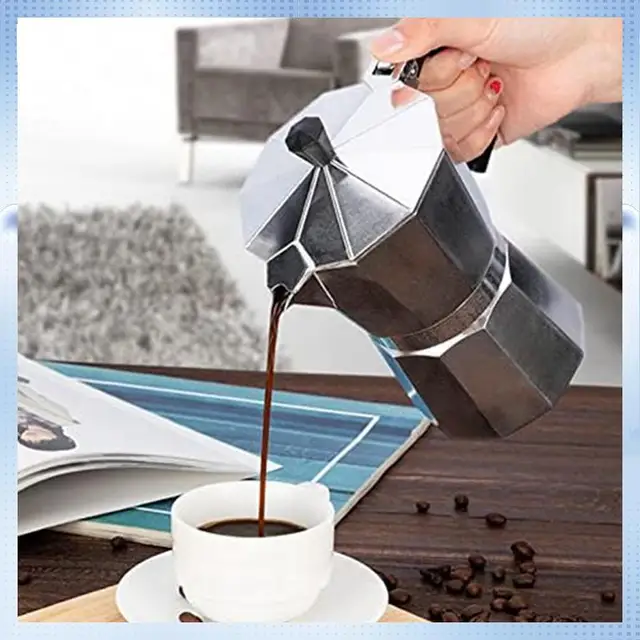 YAA-Espresso Maker Moka Pot Stovetop Espresso Maker Coffee Pot For Great Flavored Espresso For Electric  Stovetop 2