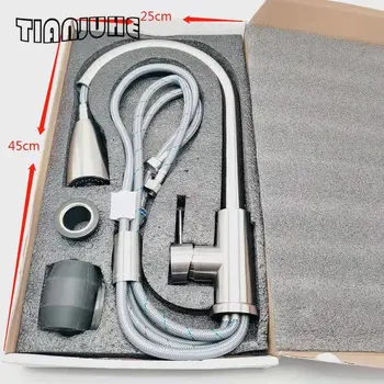 ก๊อกน้ำสำหรับห้องครัวด้วย Pull Down Sprayer ดึงออก Sprayer Single Hole สแตนเลส Rv ก๊อกน้ำสำหรับห้องครัว 1