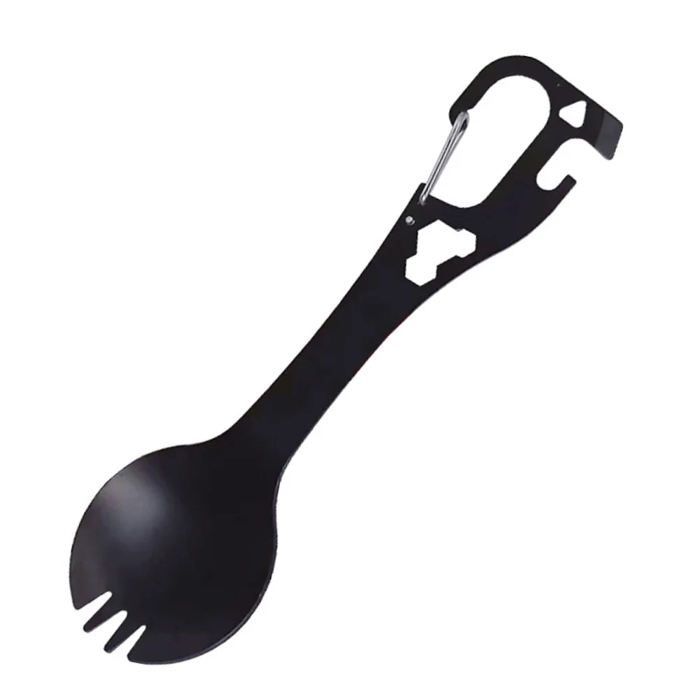 

Tableware Fork Spoon Can Opener Key Chain Multifunctional Stainless Steel Bottle Opener Brand New For Outdoor Camping