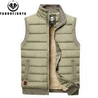 2024 Men Winter Sleeveless Casual Warm Stand Collar Vest Men Autumn Solid Color Outdoors Windproof Fashion Style Vest Male Coat 1