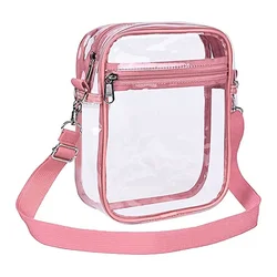 LVB8 Women Clear Handbag Transparent PVC Shoulder Messenger Crossbody Bag Tote Purse with Removable Strap