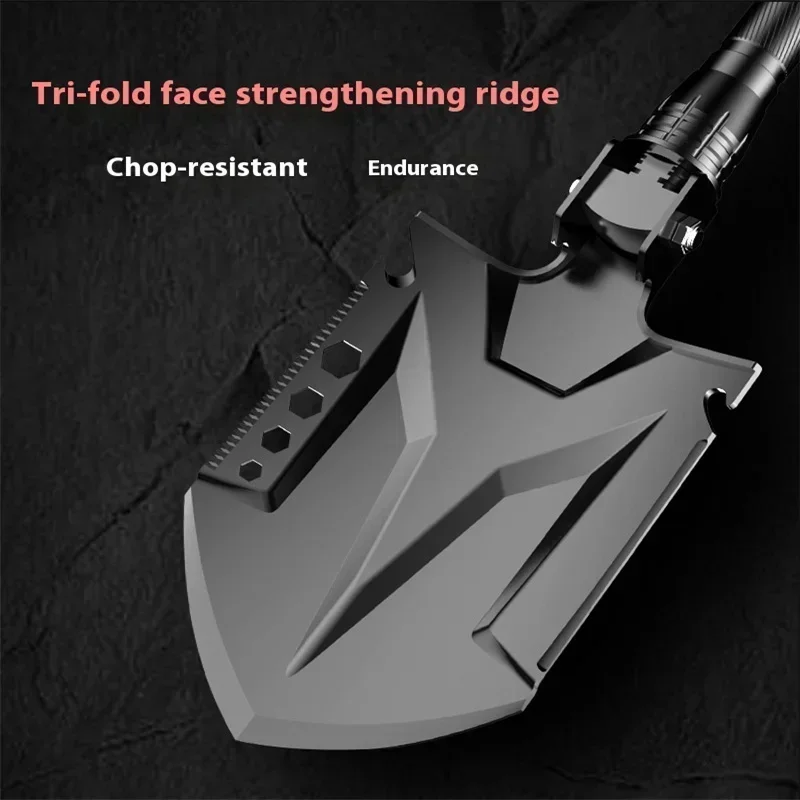 Folding Shovel Multifunctional Outdoor Gardening Snow Shoveling Tool Mountain Climbing Self-defense Hunting Emergency Tools Kits 4
