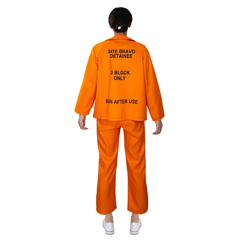 Gothic Orange Prisoner Costume – Plus Size Halloween Convict Outfit With Handcuffs For Men & Women