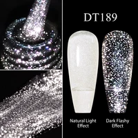 MEET ACROSS 7ml Translucency Reflective Gel Nail Polish Reflective Glitter Semi Permanent Soak Off UV Gel Nail Art Varnish 2