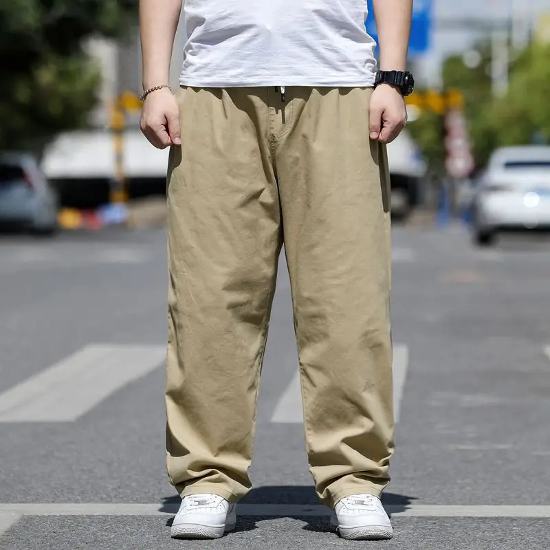 

Autumn Men Casual Pants Loose Straight Wide Leg Pants Men New Retro Streetwear Neutral Trousers Fashion Solid Color Pants Z60