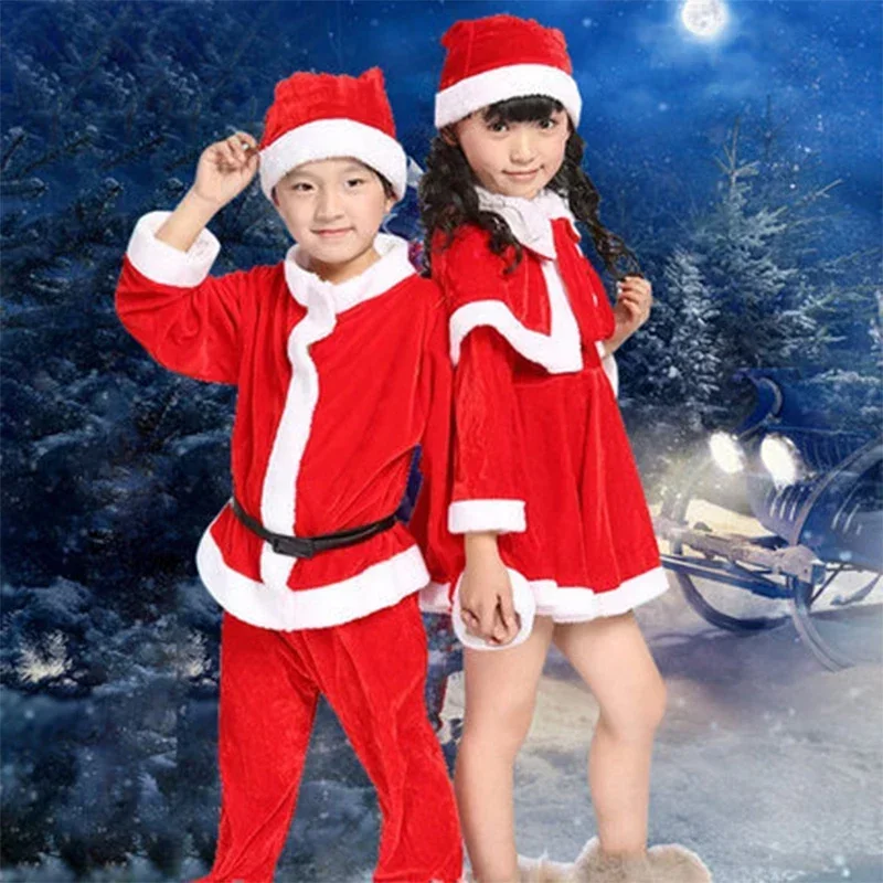 

Kids Halloween Christmas Costume Boys/girls Santa Claus Father Christmas Set Clothing Set Children's Clothes Cosplay Party Gieft