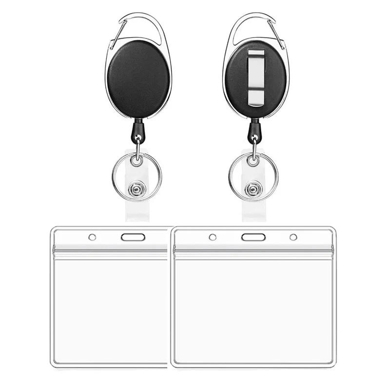 

Retractable Badge Reel ID Tag Chest Pocket Clip Keychain Type ID Name Badge Holder Reels Pass Access Bus Card Case Accessories