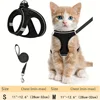 Reflective Cat Harness and Leash Set, Soft Mesh Vest, Polyester, Hand Wash Only, Escape-Proof Design, Safe Outdoor Walking, Suitable for Kittens, S/M Sizes Available